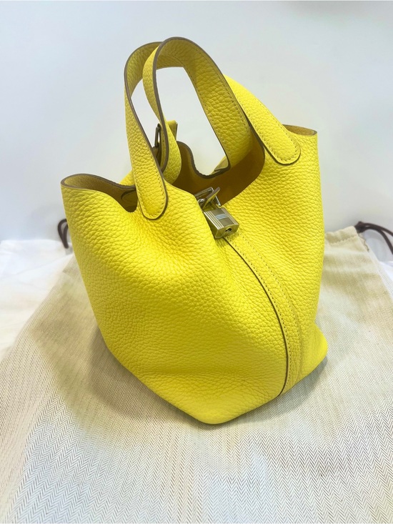 Hermes Handbags - Hermès Picotin Lock 18 Lime Clemence Palladium Hardware
